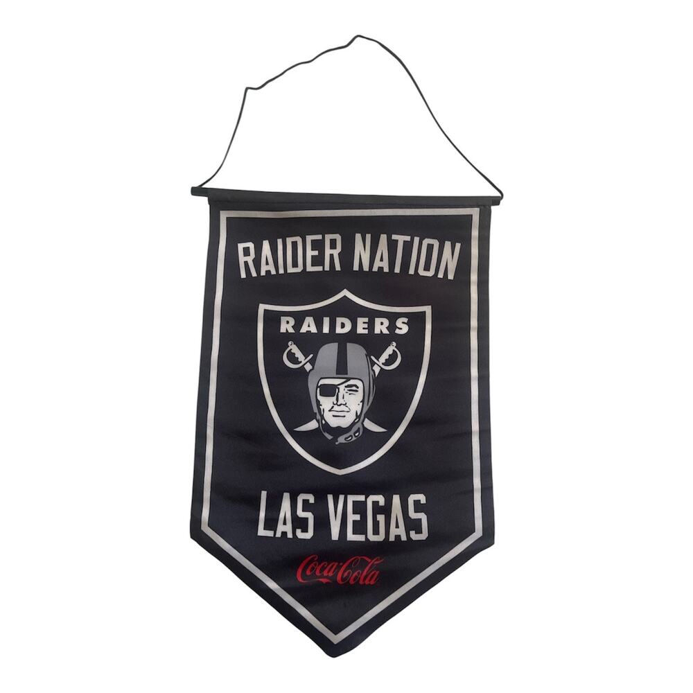 NEW Las Vegas Raider Nation NFL Football  Coca-Cola Pennant